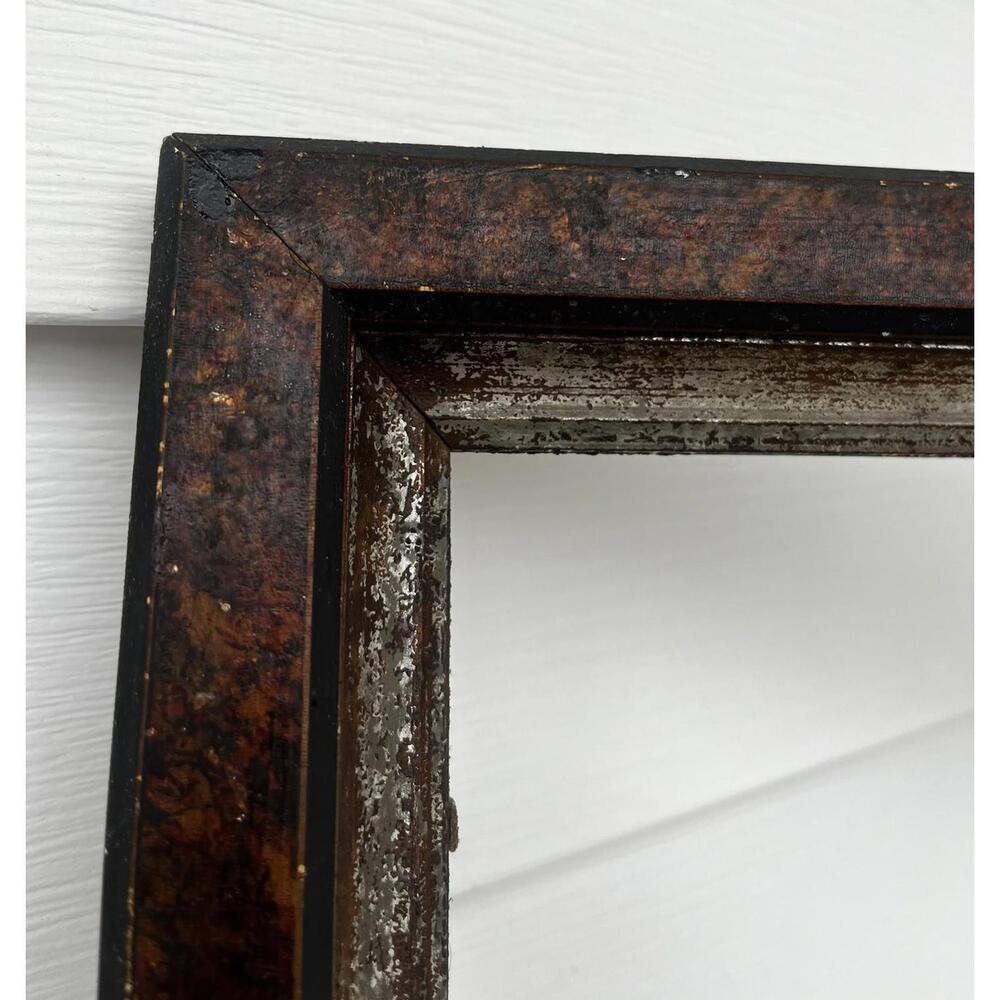 Antique Victorian Gold Gilt Wood Art Picture Frame 16x22 Brown Black Primitive